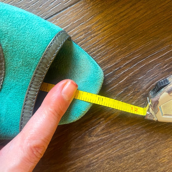 Used John Fluevog Turquoise Suede Miracle Heels - Picture 6 of 6